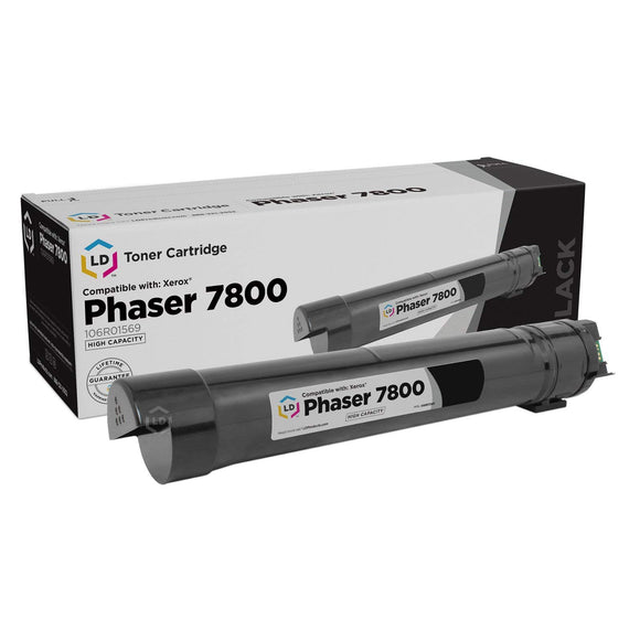 LD Compatible Toner Cartridge Replacement for Xerox Phaser 7800 High Yield 106R1569 (Black)