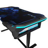 EBLUE 37236 RGB Glowing PC Gaming Desk 2.0, Large, Blue