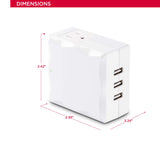 CyberPower P2WU Professional Surge Protector, 500J/125V, 2 Outlets, 3 USB-A Charge Ports, White Wall Tap
