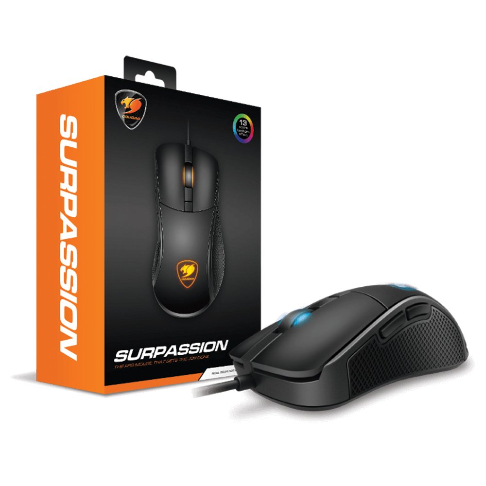 Surpassion Gaming Mouse, LCD Screen, LED Backlight, Adjustable DPI Level, Fully Customizable, 1000Hx Polling Rate, Pixart PC/Mac/Linux
