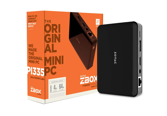 ZOTAC ZBOX pico PI335-GK Mini PC Fanless Passively Cooled, ZBOX-PI335-GK-W2C