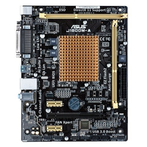 Asus Motherboard J1800M-A Celeron J1800 16GB DDR3 PCI-Express USB SATA microATX Retail