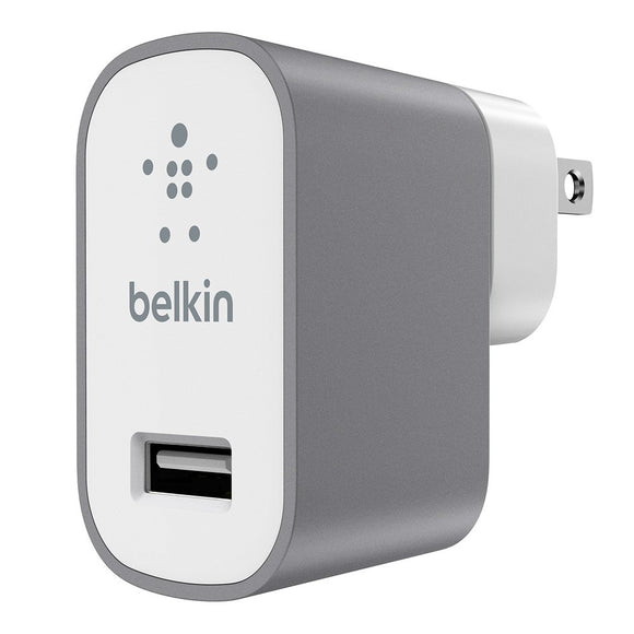 Belkin F8M731dqGRY MIXIT Metallic USB Home and Wall Charger for Apple and Android Devices (2.4 Amp/12 Watt), Gray