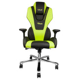 EBLUE Mazer Gaming Executive Racing Chair PU Leather - Ergonomic Swivel Computer, Office or Gaming Chair - Multiple Adjusting Systems - Racing Chair Style Green and Black