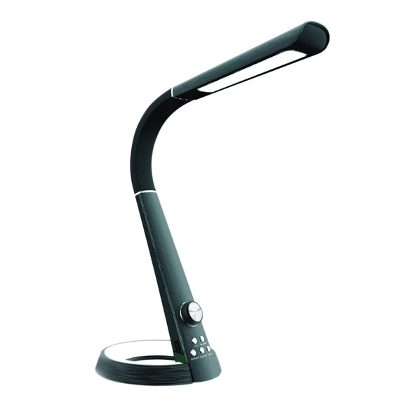 Royal Sovereign RDL-110U LED Desk Lamp with USB and Night Light Black & Titanium Grey with Chrome Accents