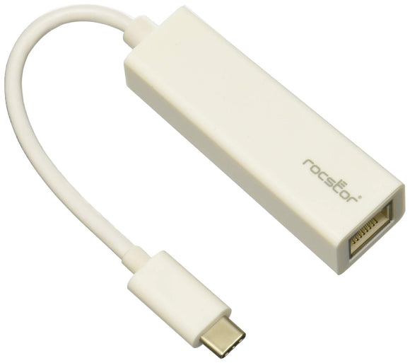 Rocstor Y10A173-W1 Premium USB-C to Gigabit Network Adapter - USB Type-C to Gigabit Ethernet 10/100/1000 Adapter - Compatible with Mac & PC - Plug & Play - USB 3.1-1 Port(s), White