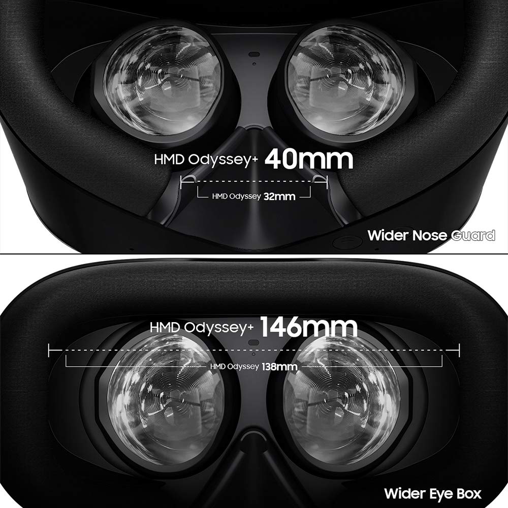 Samsung Electronics HMD Odyssey+ Windows Mixed Reality Headset with 2 Wireless Controllers 3.5" Black (XE800ZBA-HC1US)