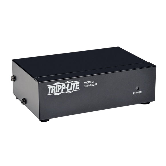 Tripp Lite 2-Port VGA Splitter with Signal Booster High Resolution Video, 350 MHz, 2048x1536 (HD15 M/2xF)(B114-2-R)