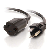 C2G 53410 18 AWG Outlet Saver Power Extension Cord - NEMA 5-15P to NEMA 5-15R, TAA Compliant, Black (25 Feet, 7.62 Meters)