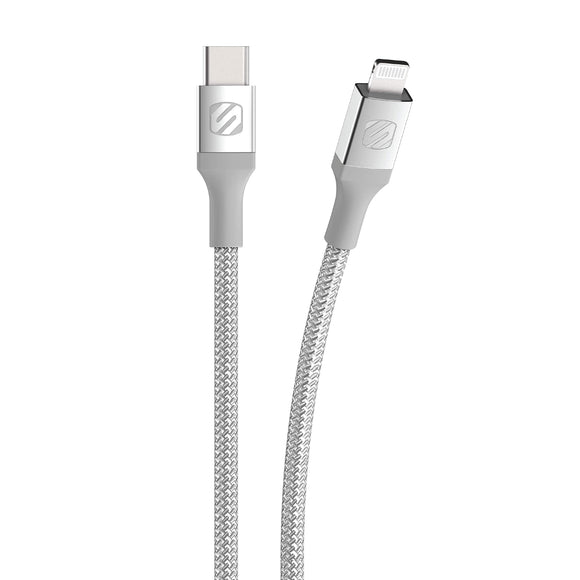 6FT Braided USB-C to LIGHTINGCBL Premium Braided Cable- Silver