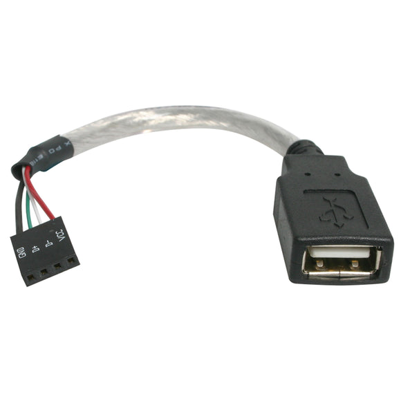 StarTech.com 6in USB 2.0 A to USB 4 Pin to Motherboard Header Adapter F/F - USB cable - USB (F) to 4 pin USB 2.0 header (F) - USBMBADAPT