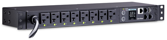 CyberPower PDU81002 Switched Metered-by-Outlet PDU, 20A, 100-120V, 8 Outlets (5-20R), 1U Rack-Mount