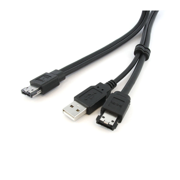 StarTech.com eSATA and USB A to Power eSATA Cable - Power Over eSATA cable - eSATAp (M) to USB, eSATA (M) - 3 ft - ESATAUSBMM3