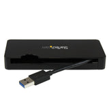 StarTech.com USB 3.0 to HDMI or VGA Adapter Dock - USB 3.0 Mini Docking Station w/USB, GBe Ports - Portable Universal Laptop Travel Hub (USB3SMDOCKHV)