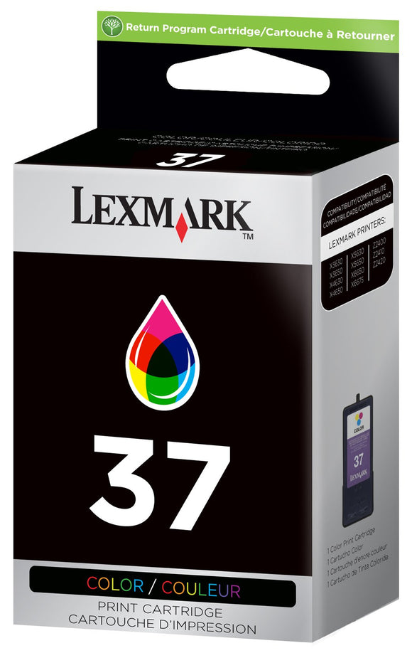 Lexmark No.37 Tri-Color Ink Catridge -Color -Inkjet -150 Page -1 Each
