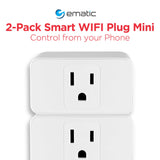 Ematic 2-Pack WiFi Smart Plug