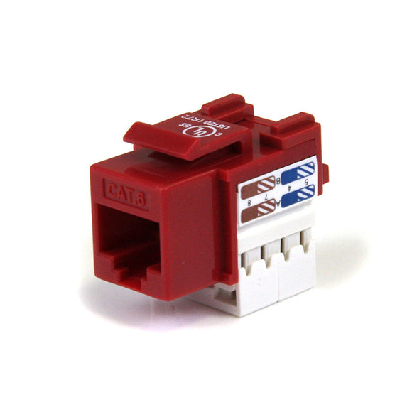 StarTech.com Cat6 Cable - Cat6 Keystone Jack - 110 Type Universal - Red - Ethernet Network Cable (C6KEY110RD)