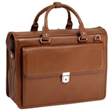 McKlein 15974 USA Gresham 15" Leather Litigator Laptop Briefcase Brown