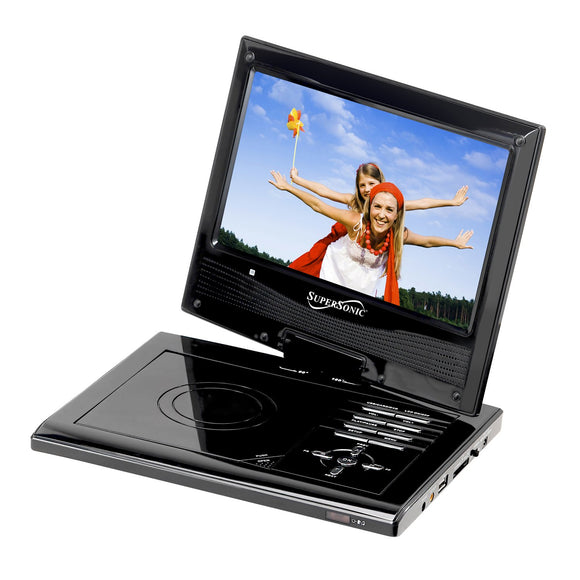 Supersonic SC179DVD 9-Inch Portable DVD Plated with USB/SD