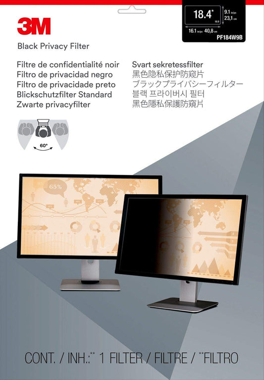 3MTM Privacy Filter for Widescreen Desktop LCD Monitors, 18.4 Inch, (PF18.4W)