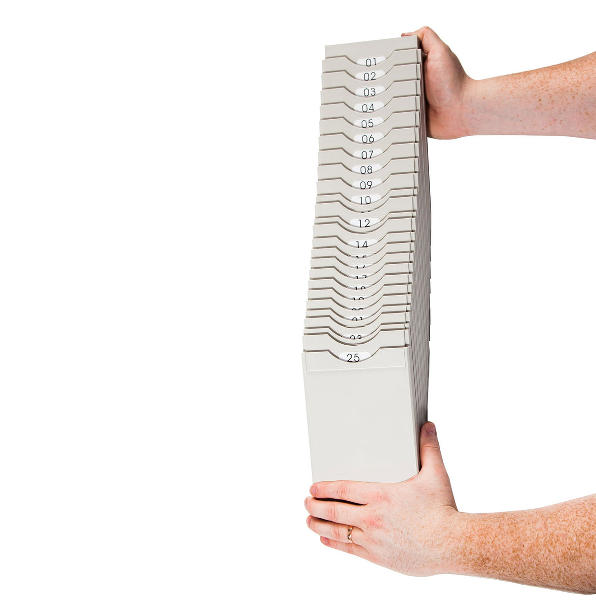 Pyramid 400-X Expanding Time Card Rack, 25 Pocket