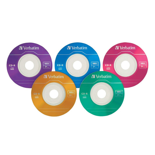 Verbatim 185MB 32x 3 Inch Color Pocket Discs CD-R, 10-Disc Slim Case 94335