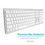 Macally Ultra Slim USB Wired Keyboard with 2 USB Ports Full-Size with Number Pad for Mac - Compatible with Apple Mac Mini/iMac Desktops (WKEYHUBMB)