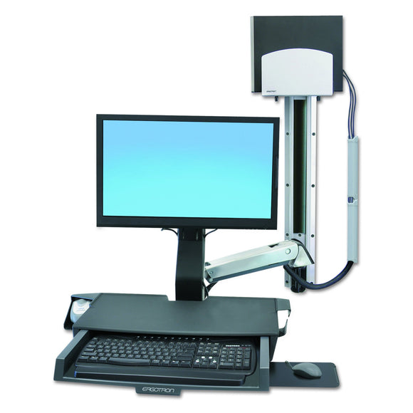 Styleview Sit-Stand Combo Arm With Worksurface, Medium Cpu Holder