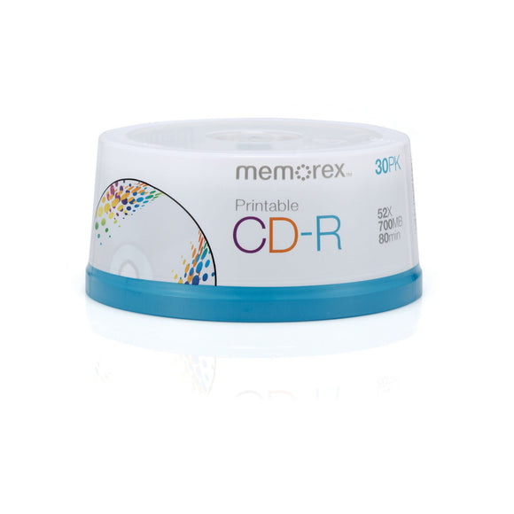 Memorex CD Recordable Media -CD-R -52x -700 MB -30 Pack Spindle -120mm1.33 Hour Maximum Recording Time