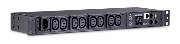 CyberPower PDU31004 Monitored PDU, 120-240V/15A, 8 Outlets, 1U Rackmount, Black