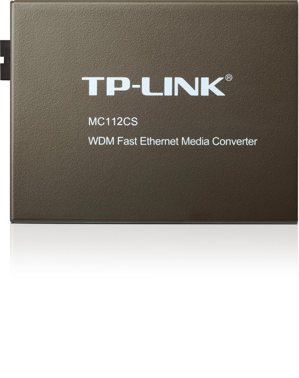 TP-Link WDM Fast Ethernet Media Converter, Up to 100Mbps RJ45 to 100M Single-Mode SC Fiber, 1310nm Transfer Data and 1550nm Receive Data (MC112CS)