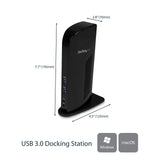 StarTech.com Dual Monitor USB 3.0 Laptop Docking Station with HDMI/DVI/VGA & 6xUSB Ports - Universal USB Dock for Mac & Windows - Black (USB3SDOCKHD)