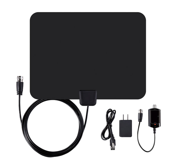 Ematic EDT201ANT Ultra Thin Indoor HDTV Antenna with Amplifier 50-Mile Range, Black