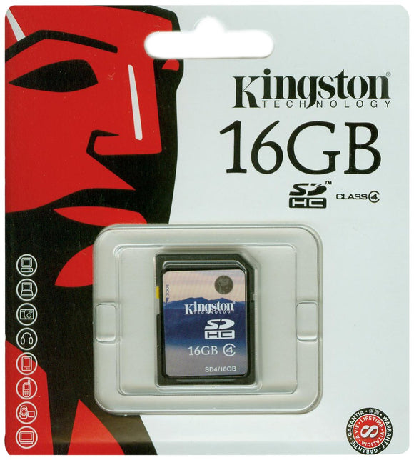 Kingston 16 GB Class 4 SDHC Flash Memory Card SD4/16GB