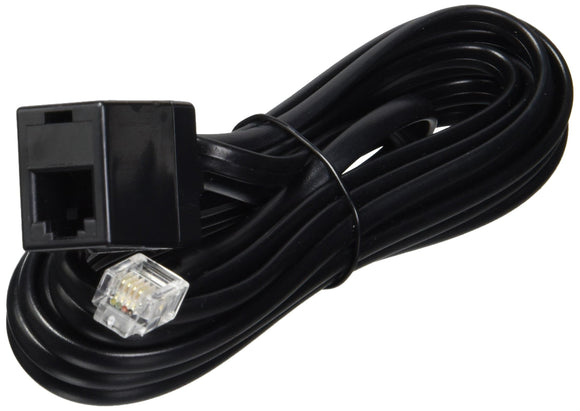 Electronic Master Audio Modular Male to Female Flat Telephone Cable 6P4C 25ft, Black (EM752050B)