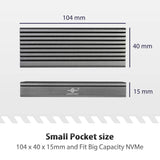 Vantec M.2 Nvme SSD to USB 3.1 Gen 2 Type C Enclosure with C to C Cable, Space Gray Color, ID5 (NST-205C3-SG)