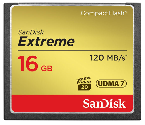 SanDisk Extreme 16GB CompactFlash Memory Card UDMA 7 Speed Up to 120MB/s- SDCFXS-016G-X46