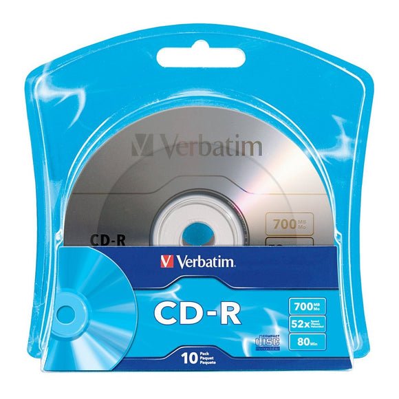 Verbatim 700MB 52x 80 Minute Branded Recordable Disc CD-R (10-Disc Blister) 96932
