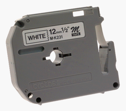 Printer tape - metallic tape - black, white - Roll (1.2 cm) - 1 pcs.