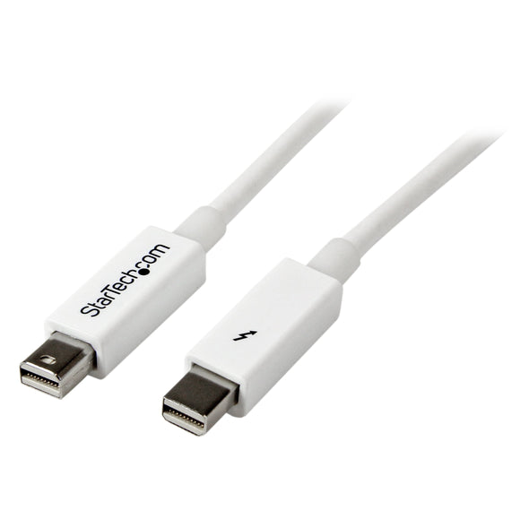 StarTech.com 2m White Thunderbolt Cable Cord - M/M - Thunder Bolt to Thunder Bolt - 2m Thunderbolt Cable for Apple iMac®, MacBook Pro® etc (TBOLTMM2MW)