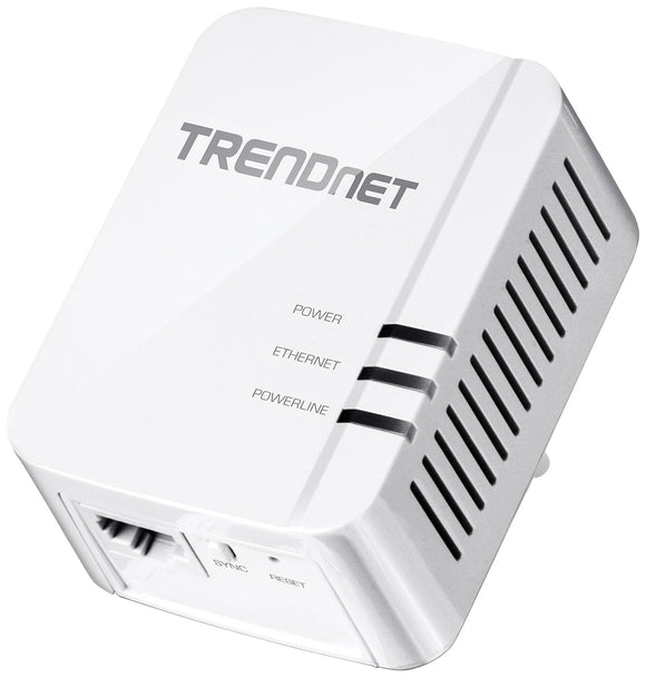 TRENDnet Powerline 1200 AV2 Single Adapter with Gigabit Port, Plug and Play, MIMO, Beamforming, TPL-420E