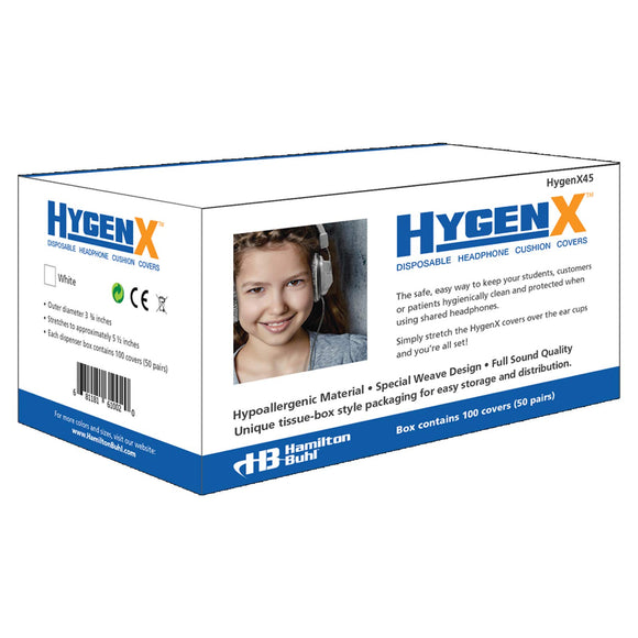 HamiltonBuhl HygenX Sanitary Ear Cushion Covers for Over-Ear Headphones & Headsets - 50 Pair