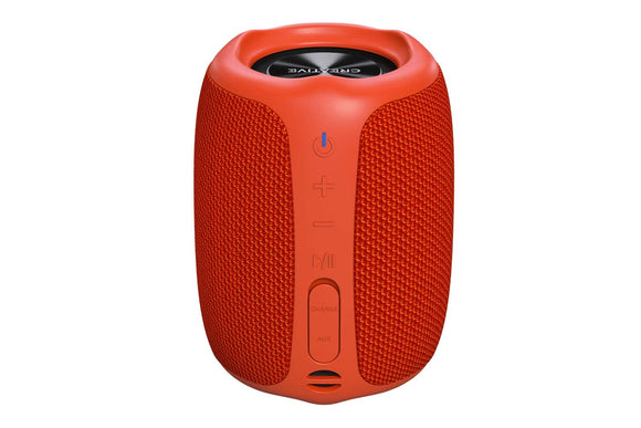 Creative Muvo Play Portable Bluetooth 5.0 Speaker, IPX7 Waterproof for Outdoors, Up to 10 Hours of Battery Life, with Siri and Google Assistant (Orange)
