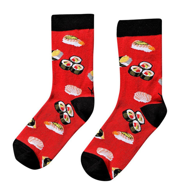 Yo Sox Sushi Funky Women's Crew Socks for Dress or Casual Wear Size 5-10
