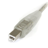StarTech.com Transparent USB 2.0 Cable - A to B - USB Cable - USB (M) to USB Type B (M) - USB 2.0-6 ft - Molded - Transparent - USB2HAB6T