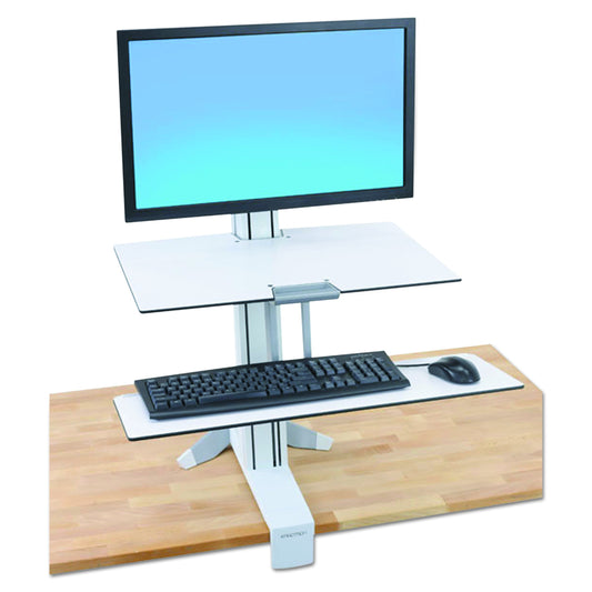 Ergotron WorkFit-S Single LD with Worksurface and Stand, White