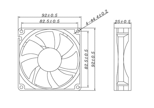 Thermaltake Duramax 9 92mm 2 Ball Bearing 3 and 4 PIN Case Fan - AF0059