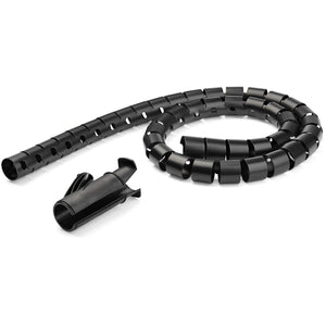 1.5m (4.9ft) Cable Management Sleeve - Spiral - 1" (25mm) Diameter - W/Cable Loading Tool - Black (CMSCOILED)