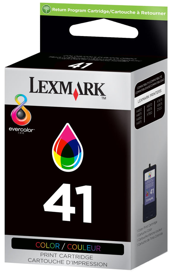 Lexmark No. 41 Tri-Color (C, M, Y) Return Program Print Cartridge