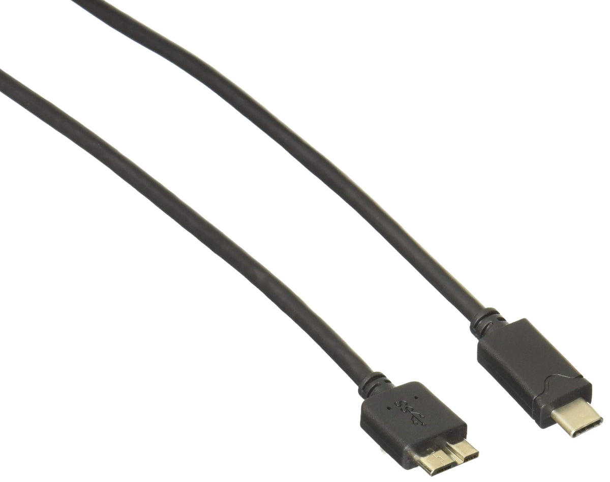 Rocstor Premium USB-C to Micro-B Cable 3Ft (1M) - M/- USB 3.0 - USB Type-C to Micro-USB Cable - USB for external Hard Drive, Tablet, Notebook - 3 Ft - 1 Pack - 1 x Type C Male USB - 1 x Type B Male Micro USB - Nickel Plated - Shielding - black Cable 1M